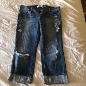 Abercrombie & Fitch distressed ankle crop pants
